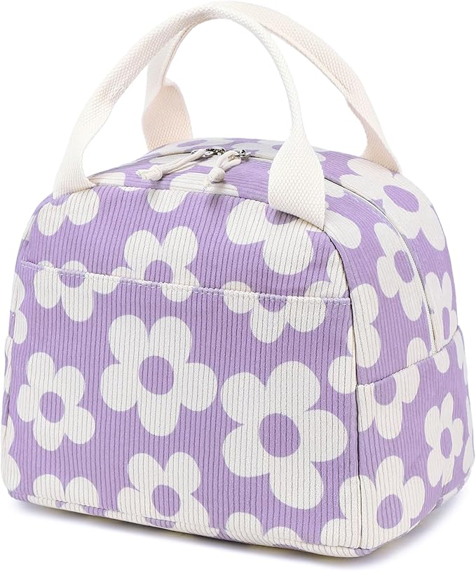 Bluboon Lunch Bag for Women Men Cute Corduroy Lunch Tote Bags Reusable by BLUBOON