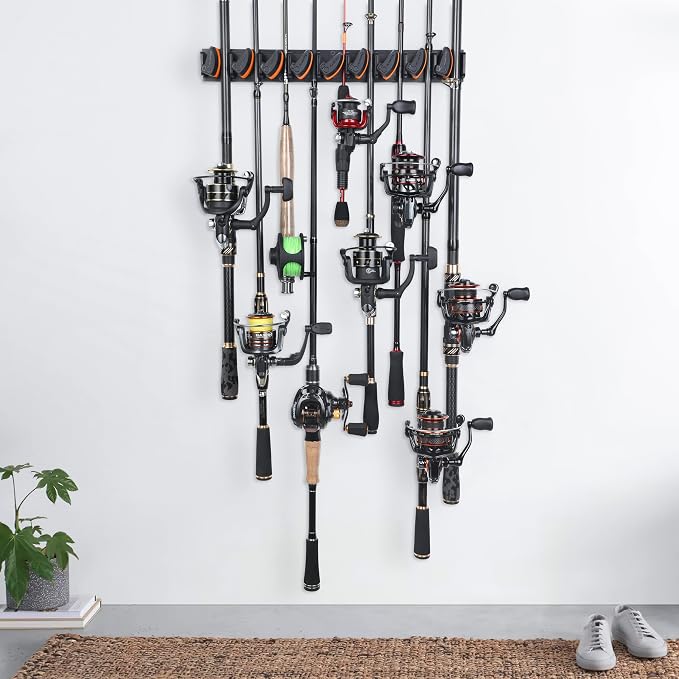PLUSINNO V9 Vertical Fishing Rod Holders, Wall Mount 4-Pack - Image 9