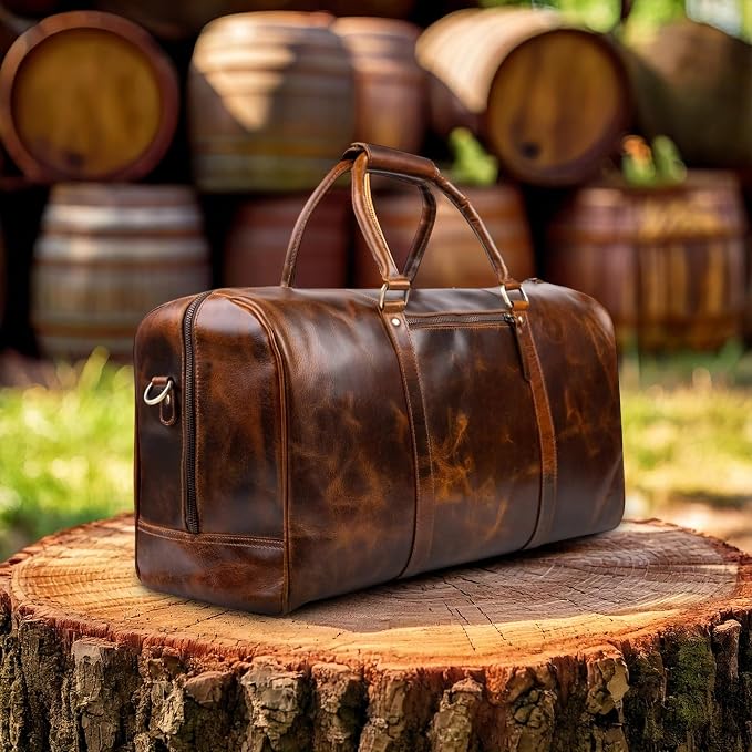 ELIZO Personalized Leather Duffle Bag - Image 5