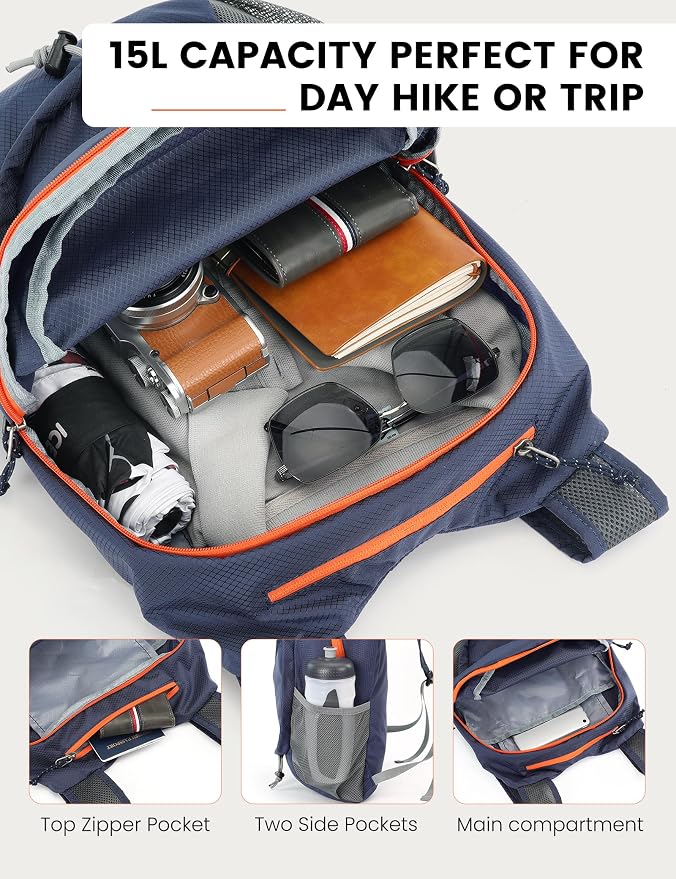 SKYSPER 15L Lightweight Small Hiking Backpack - Image 2