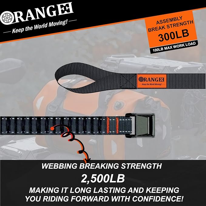 ORANGEE 4 Pack Motorcycle & Bike Luggage Straps 20" - Image 5