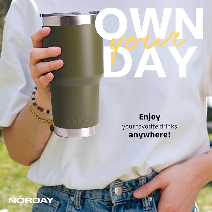 NORDAY | Tumbler with Lid - 30oz - Military Insulated Tumbler - Stainless Steel - Image 5