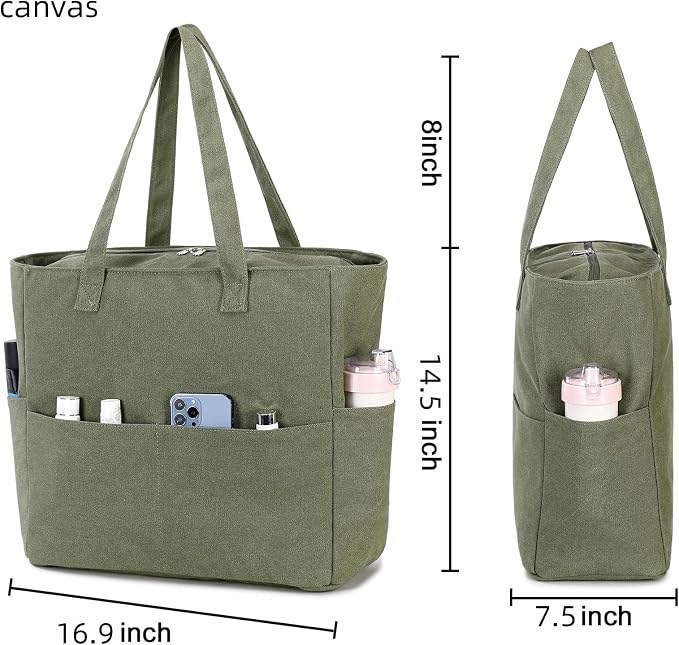 LEDAOU Large Beach Tote Bag Women Waterproof Sandproof Zipper Beach Tote Bag - Image 4