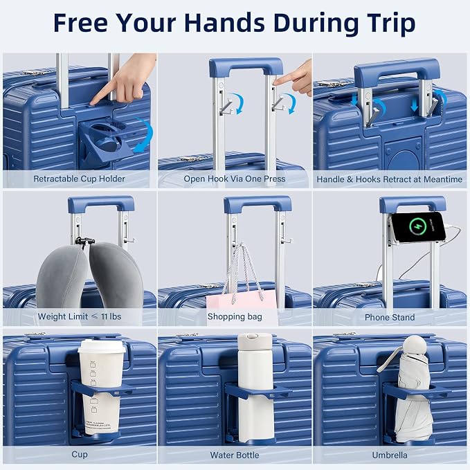 Hard Shell Suitcases Expandable Travel Luggage Sets 2 Piece, Carry on and Check - Image 2