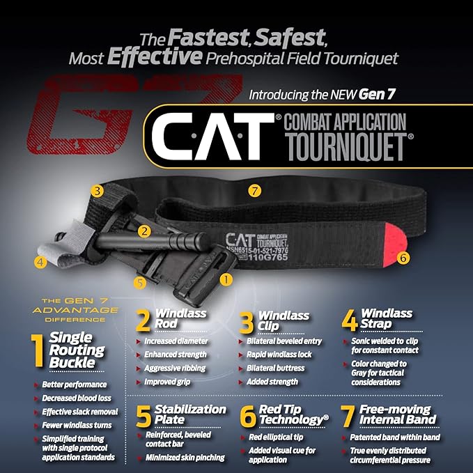 EVERLIT Emergency Trauma Kit, CAT GEN-7 Tourniquet 36" Splint, Military Combat - Image 2