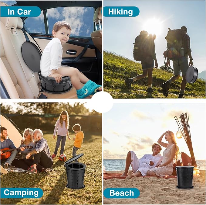TRIPTIPS Upgrade Retractable Portable Toilet Travel Toilet Adjustable Height - Image 8