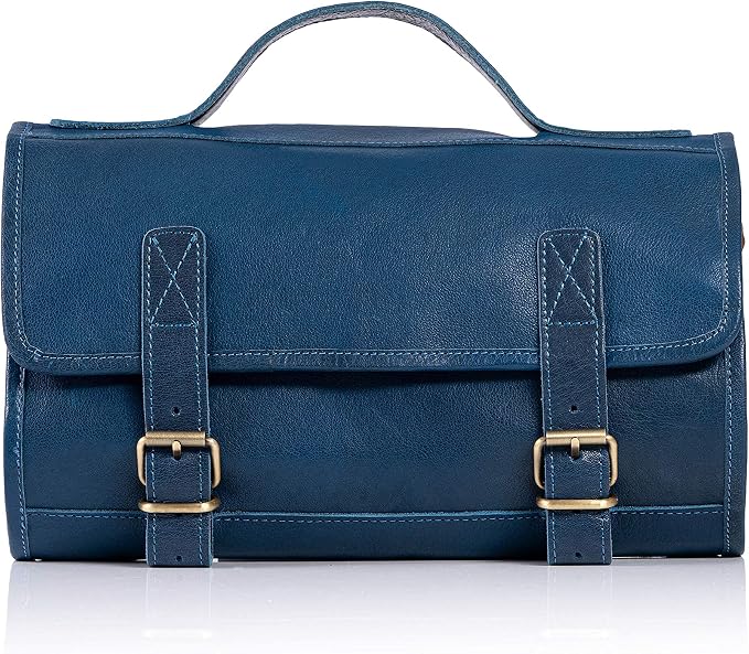 KomalC Premium Buffalo Leather Hanging Toiletry Bag Travel Dopp Kit - Image 3