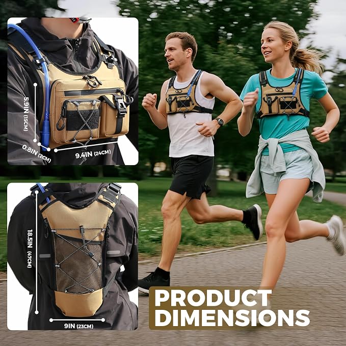 USA Original Patent Running Hydration Vest Backpack, Lightweight Chest Pack - Image 6