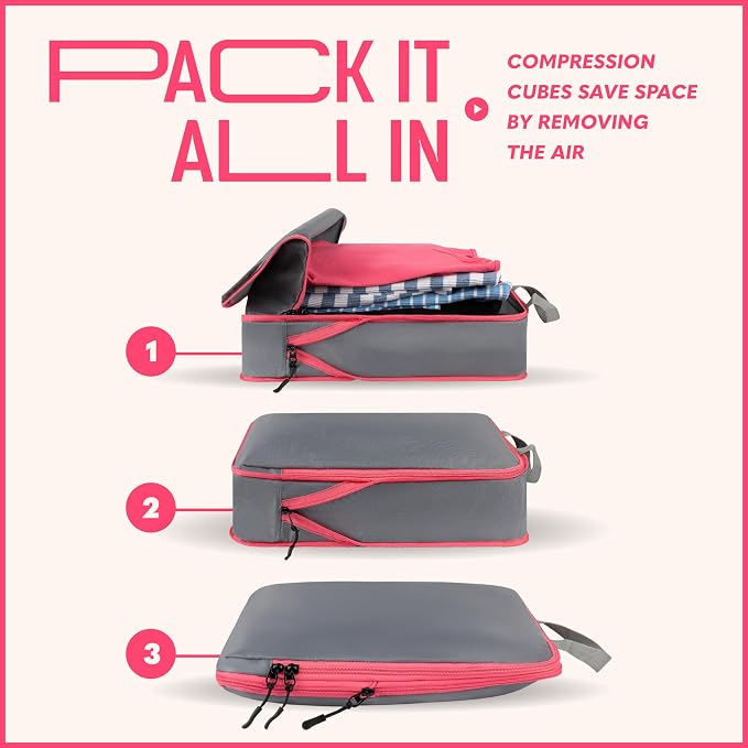 Compression Packing Cubes Travel, 4 Set/6 Set Packing Cubes - Image 6