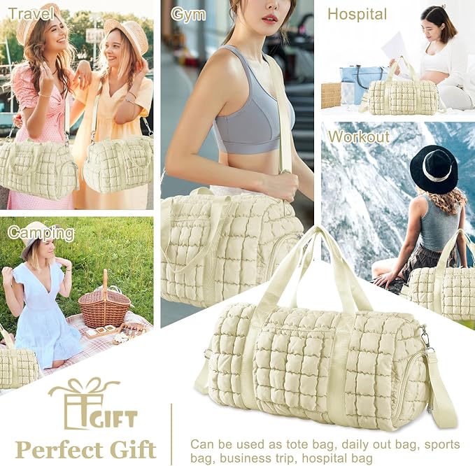 Quilted Travel Duffle Bag Gym Bag - Image 7