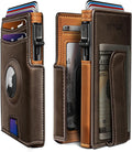 Airtag Wallet for Men, with Money Clip 10 Cards Metal Case Smart Slim Pop Up by Miyozi