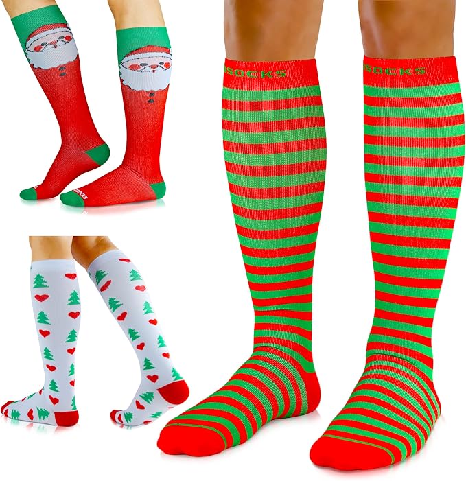 Medical Compression Socks for Women and Men 3 Pairs 20-30 mmHg Knee High by UUSOCKS
