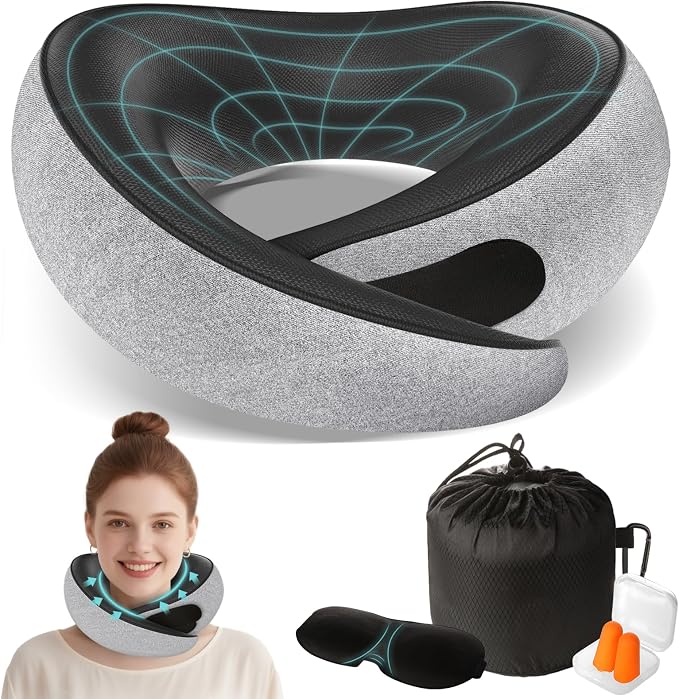 Travel Neck Pillows for Airplanes by FIOGIKO