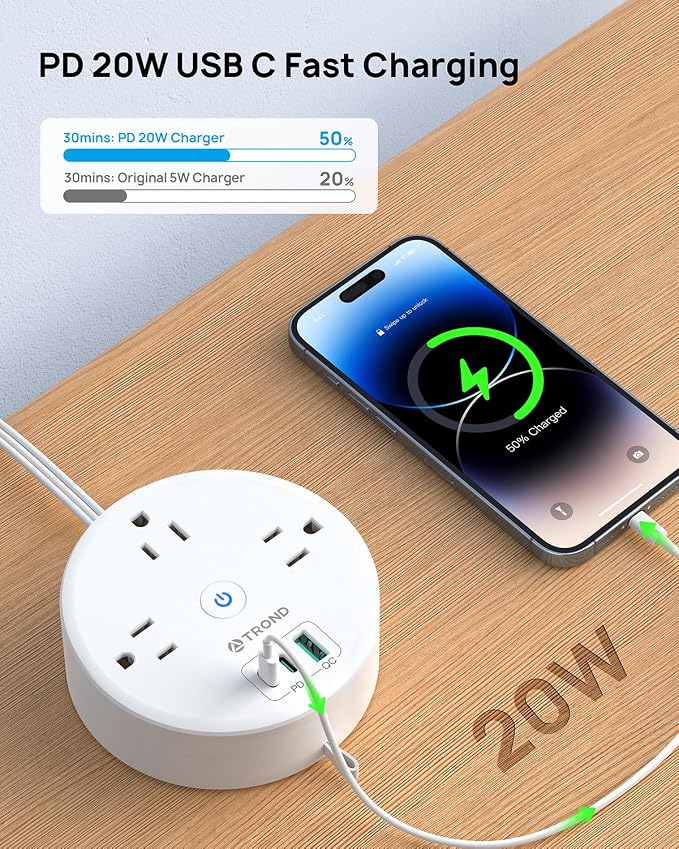 TROND 20W USB C Travel Power Strip - Image 2