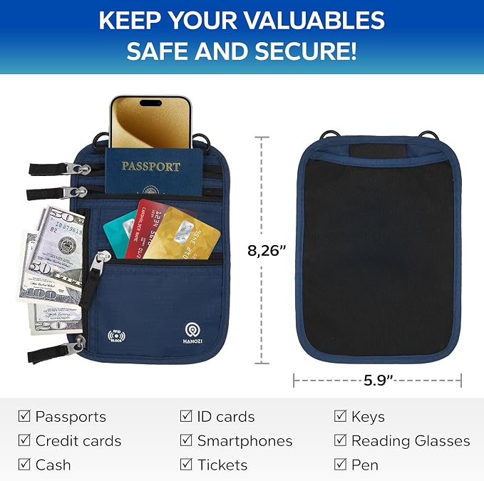 Neck Wallet – Travel Pouch and RFID Blocking Passport Holder - Image 2
