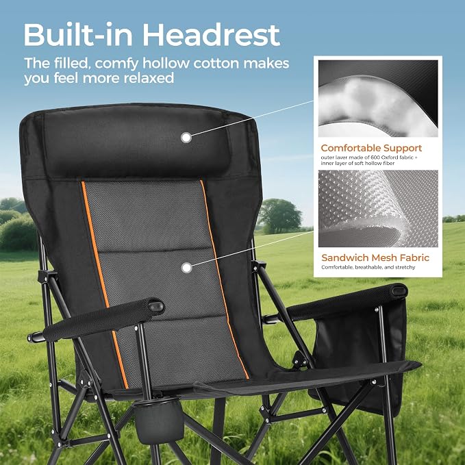 ALPHA CAMP Heavy Duty High Back Camping Chairs - Image 4