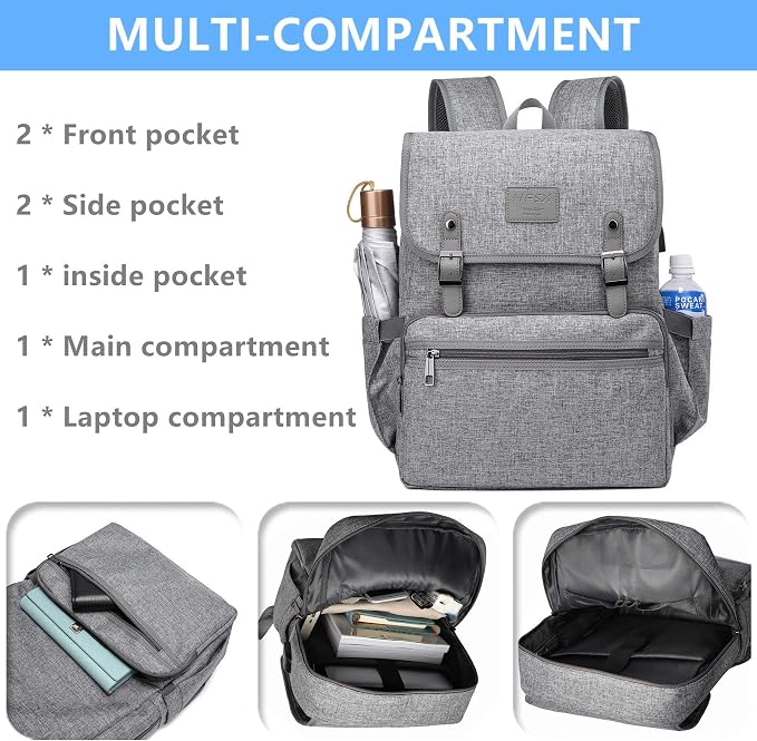 HFSX Laptop Backpack Men Women Vintage Backpack Bookbag College Backpacks - Image 5