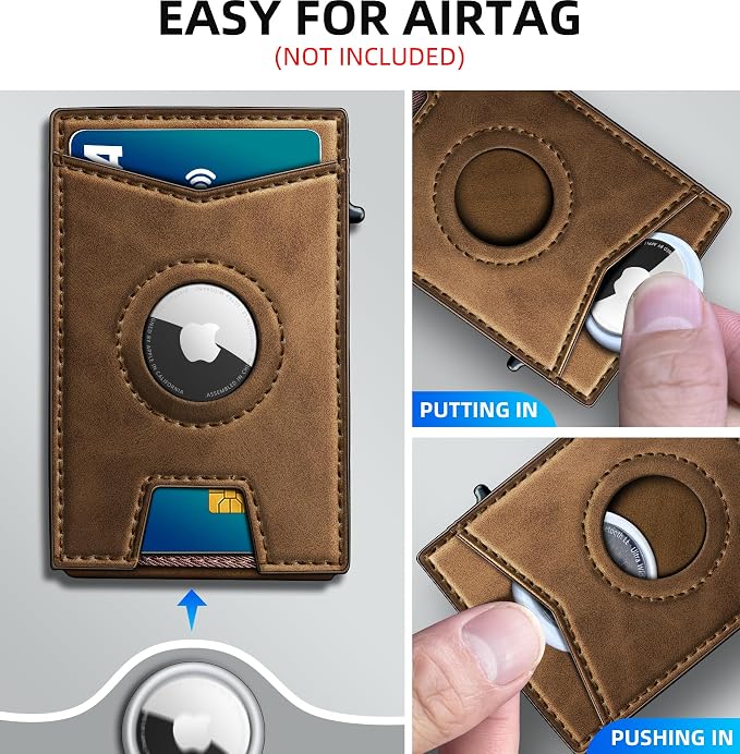 Airtag Wallet for Men, with Money Clip Gift Boxed, Slim Front Pocket Wallet - Image 4