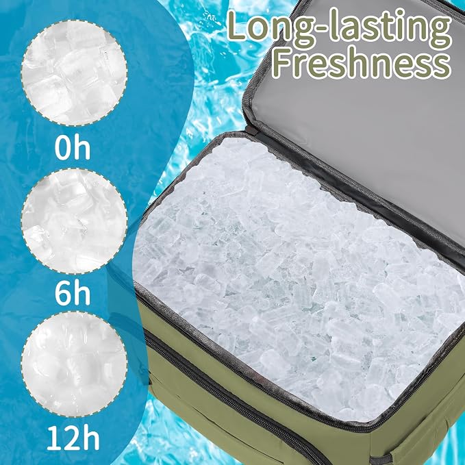Cooler Backpack, Insulated Backpack Cooler Leakproof Double Deck Cooler Bag - Image 3