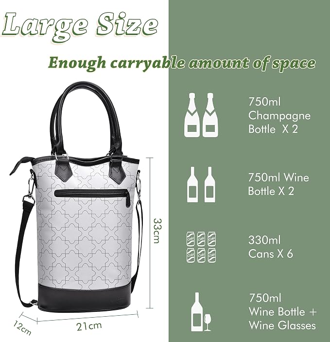 Tirrinia Insulated Wine Gift Carrier Tote - Image 4