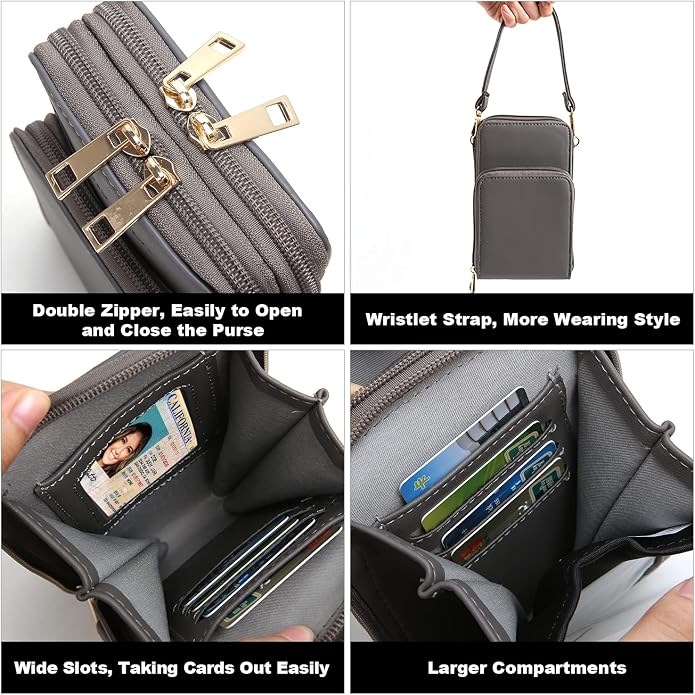 Crossbody Cellphone Purse Women Touch Screen Bag RFID Blocking Wallet Handbag - Image 3