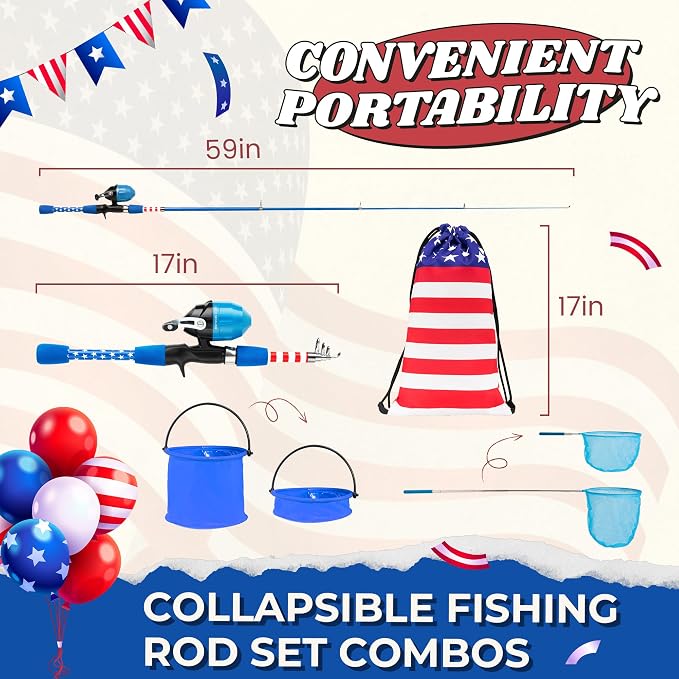 Kids Fishing Pole, Portable Telescopic Kids Fishing Poles - Image 2