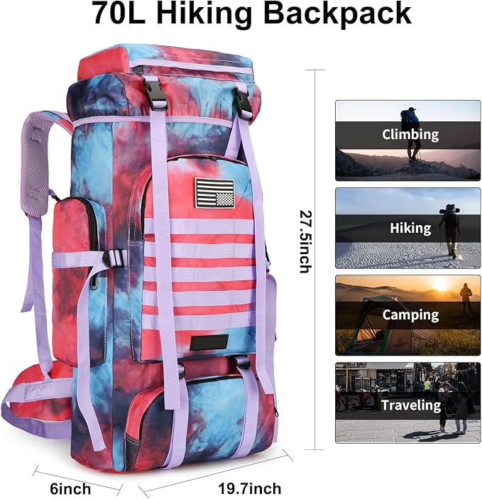 Hiking Backpack for Men 70L/100L Camping Backpack Military Rucksack Molle 3 - Image 5
