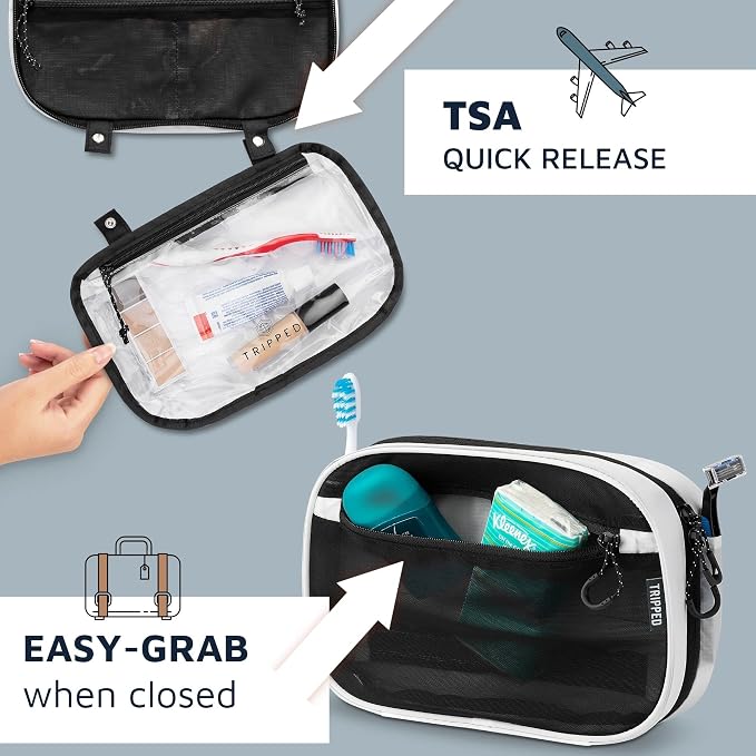 Toiletry Bag Kit Set: Hanging Travel Toiletry Bag + 311 TSA Cosmetic Liquid Bag - Image 7