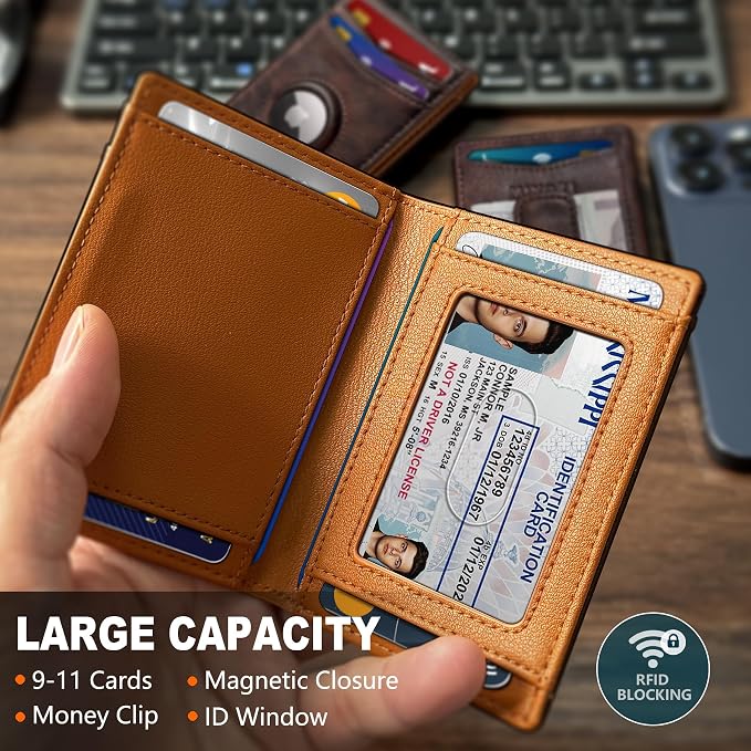 Airtag Wallet for Men- with Money Clip Gift Boxed, Magnetic Closure Slim - Image 2