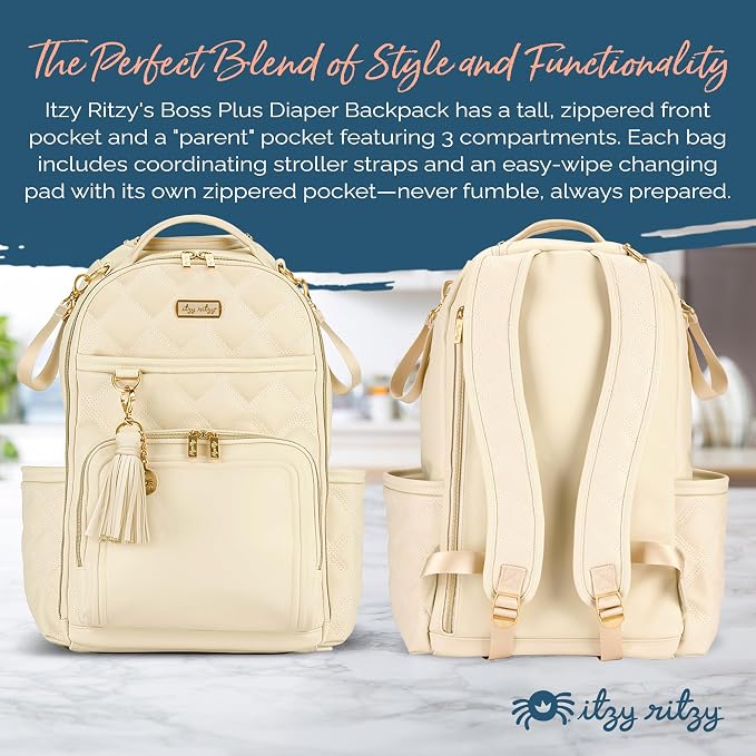 Itzy Ritzy Diaper Bag Backpack – Large Capacity Boss Plus Baby Backpack Diaper - Image 3