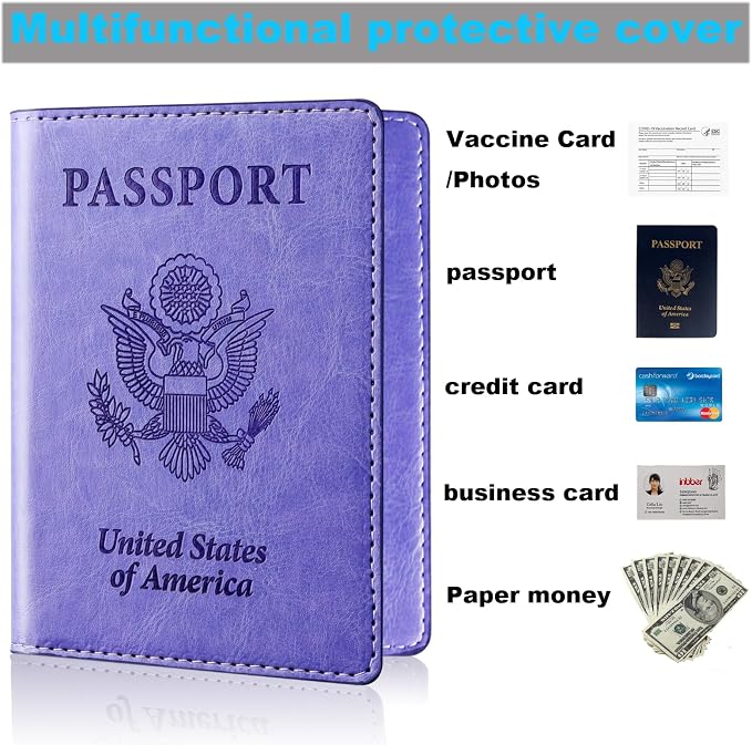 Herain Passport Holder for Travel Cruise Essentials 2 Pcs, Passport Cover - Image 4