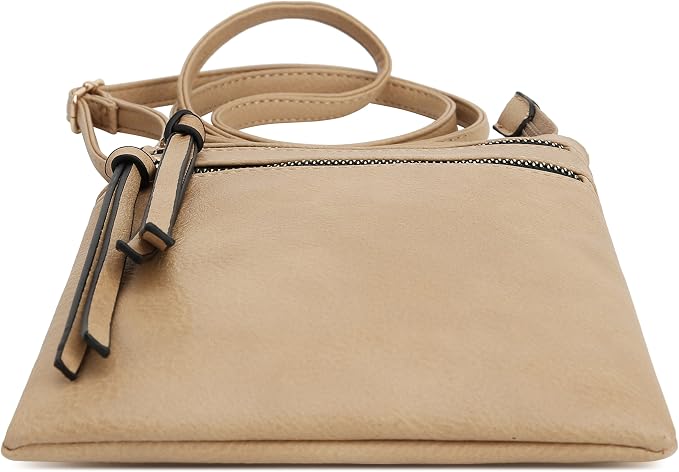 DELUXITY | Crossbody Purse Bag | Functional Multi Pocket Double Zipper Purse | - Image 4