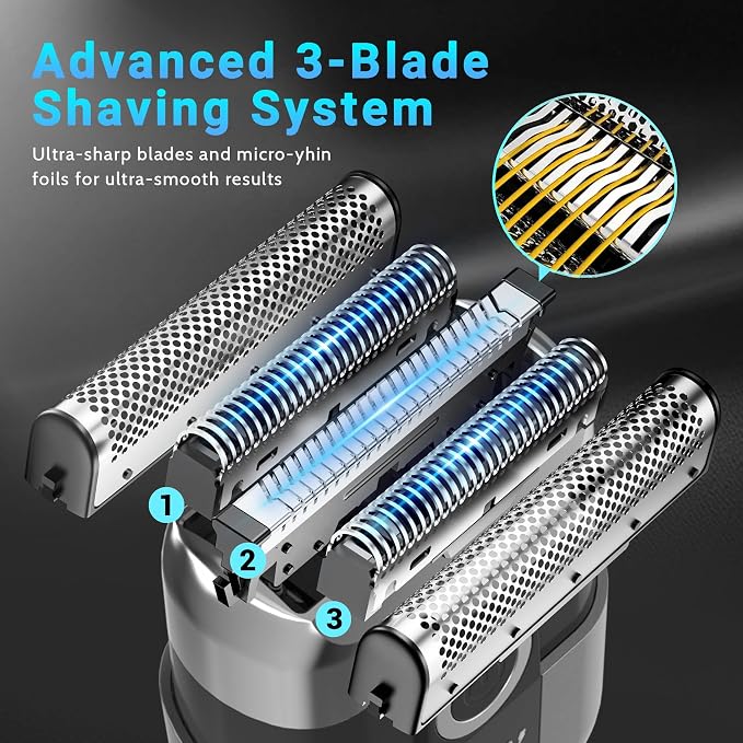 Electric Foil Shavers for Men: Mini Electric Razor, Foil Shaver for Face - Image 3