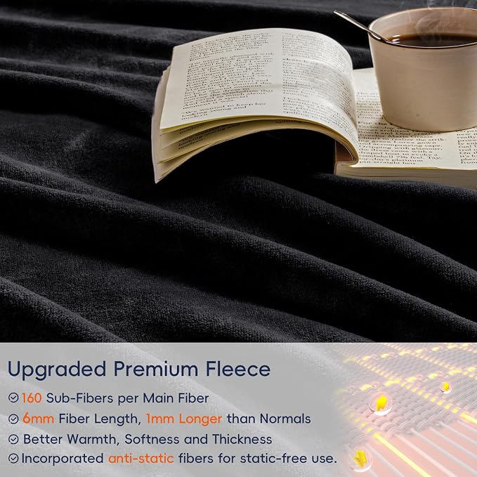 PHF Ultra Soft Fleece Blanket Twin Size, No Shed No Pilling Luxury Plush Cozy - Image 4