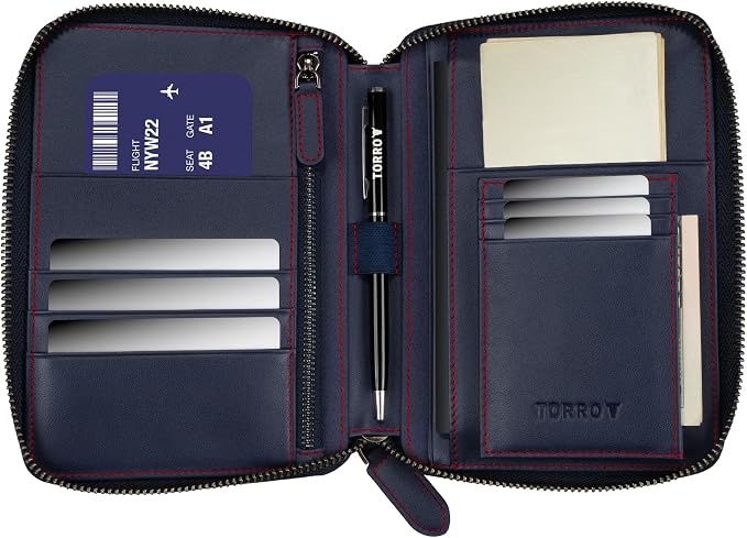 TORRO Travel Wallet – Genuine Leather Travel Organiser - Image 2