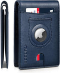 RUNBOX AirTag-Wallet-Mens-Slim-RFID Blocking Wallets Leather by RUNBOX