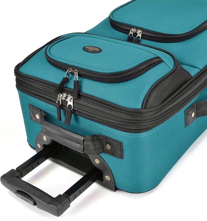 U.S. Traveler Lightweight Rolling 20" Carry On Luggage Softside Suitcase - Image 4