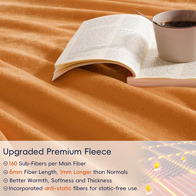 PHF Ultra Soft Fleece Blanket King Size, No Shed No Pilling Luxury Plush Cozy - Image 4