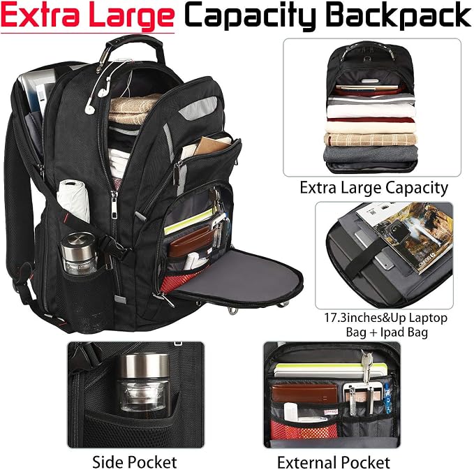 18.4 Laptop Backpack for Men, 55L-60L Extra Large Gaming Laptops Backpack - Image 2