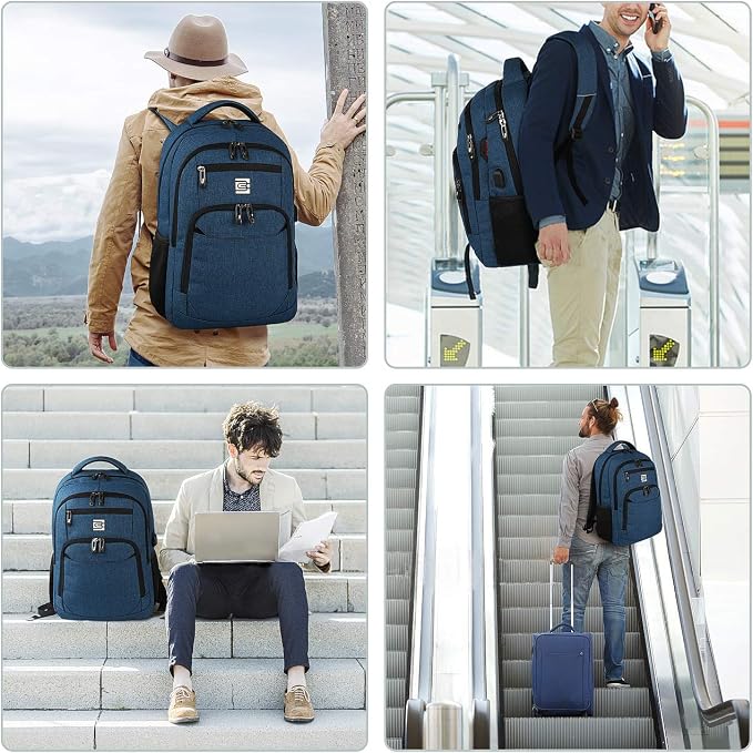 17 Inch Laptop Backpack, Business Anti Theft Slim Durable Laptops Backpack - Image 7