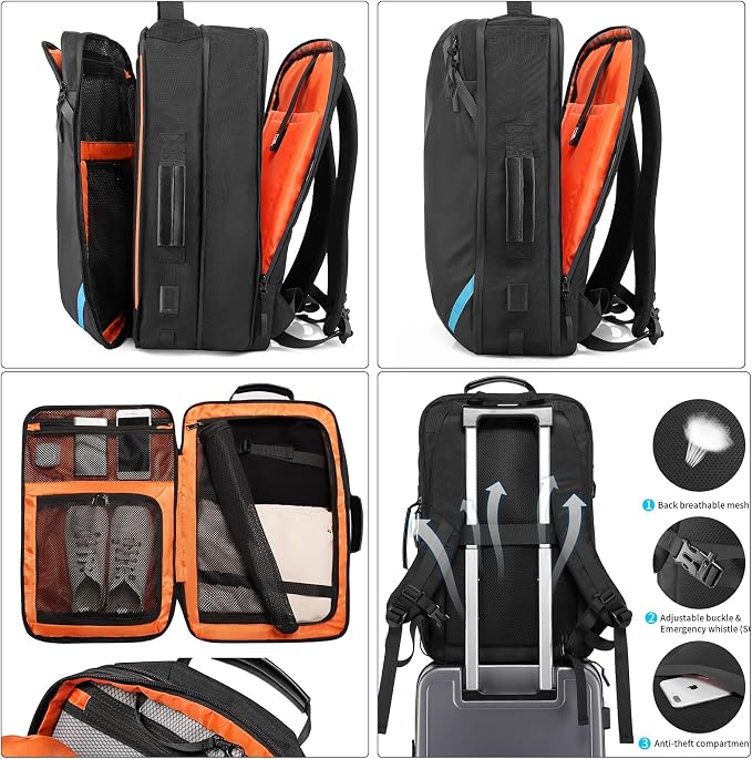 Travel Carry on Backpack, Extra Large Expandable 45L Backpack - Image 5