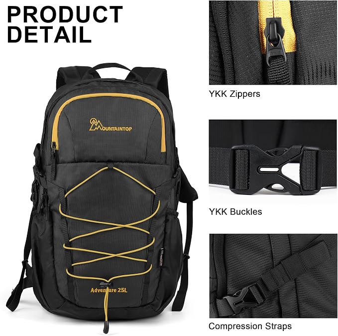 MOUNTAINTOP Hiking Backpack, 25L Camping Backpack, Men Women Hiking Daypack - Image 3