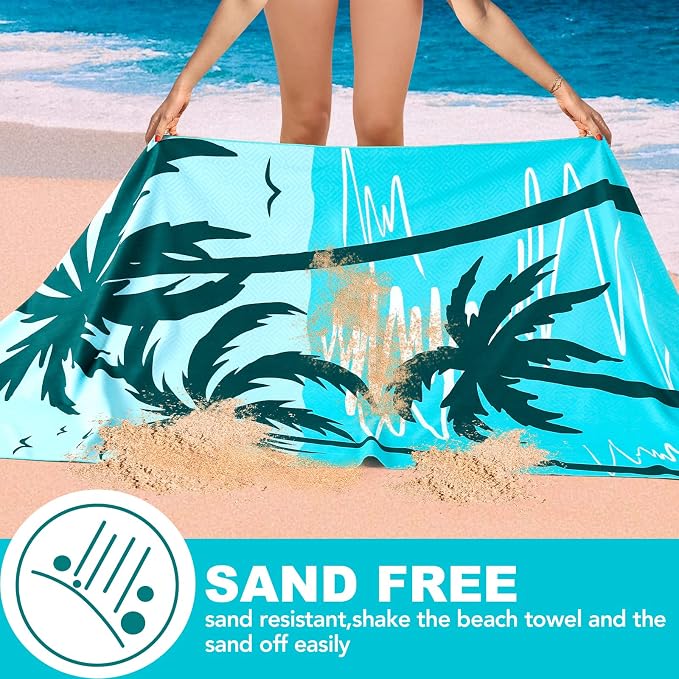 2 Pack Microfiber Beach Towel, Oversized Microfiber Pool Towel 75”x 35” - Image 4