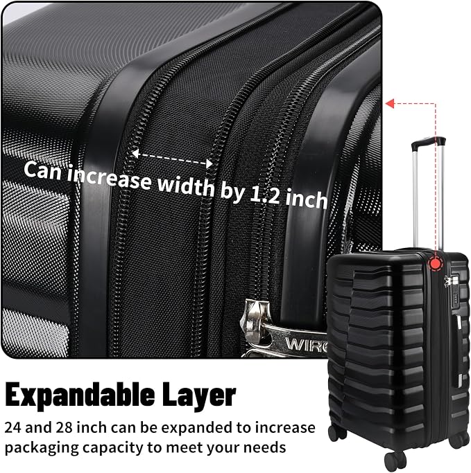 Lightweight Luggage with Spinner Wheels & YKK Zipper, Hard Shell 3-Piece - Image 8