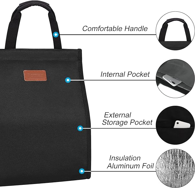 Lunch Bags for Women Insulated Reusable Lunch Tote - Image 3