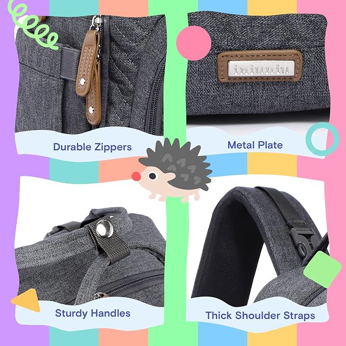 iniuniu Diaper Bag Backpack, 4 in 1 kit Large Unisex Baby Bags - Image 5