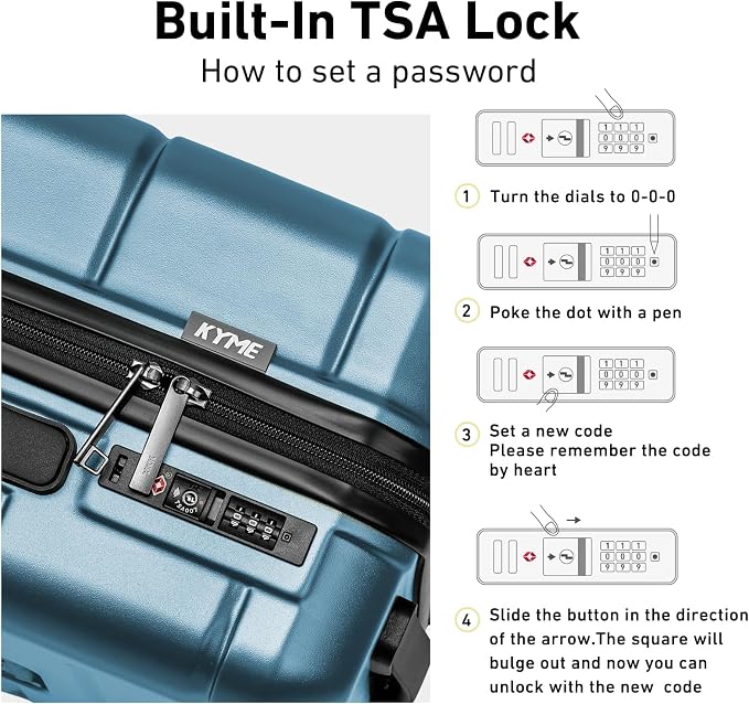 KYME Suitcases with Wheels Hardshell 30 Inch Luggage TSA Approved Large Checked - Image 6