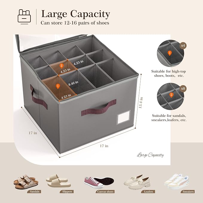 Criusia Shoe Organizer for Closet, 3 Pack Shoe Organizer - Image 3