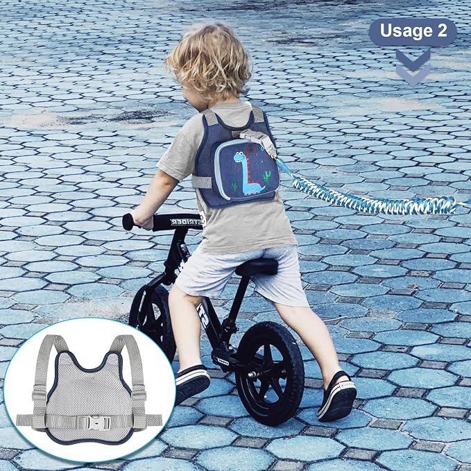 Toddler Harness Leash+ Anti Lost Wrist Link, Accmor Cute Dinosaur Kids Harness - Image 6