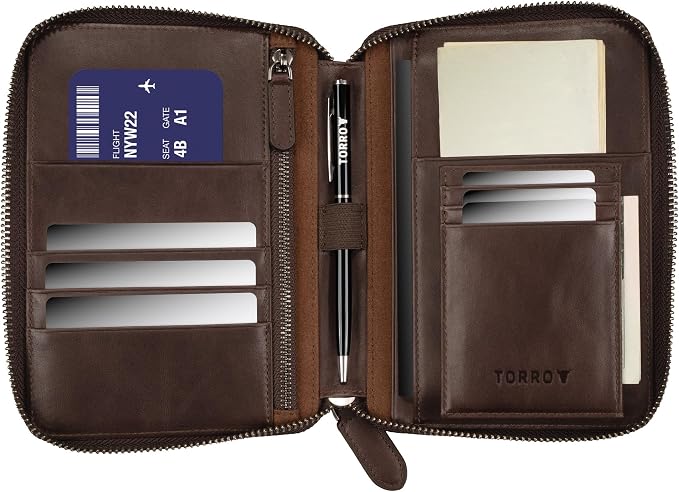TORRO Travel Wallet – Genuine Leather Travel Organiser - Image 2